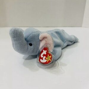Peanut Elephant TY Beanie Baby#4062 MINT P.V.C Tag Errors 1995 Retired NO STAMP